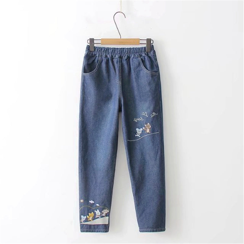 "CUTE KAWAII EMBROIDERED" JEANS Y031604