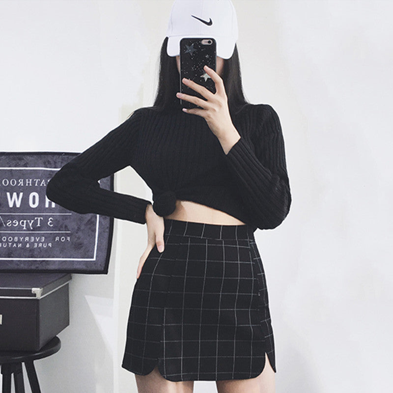 [@belle.diore] "STRETCH PLAID PETALS HIP" SKIRT K052703REVIEW