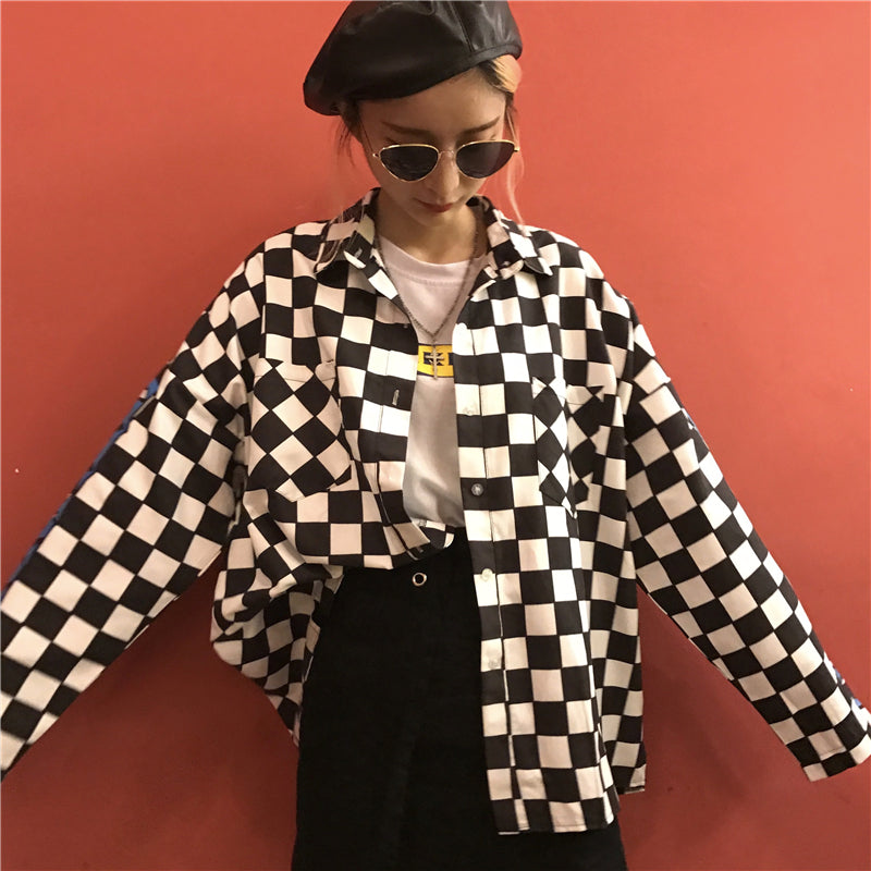 "CHECKERS & FLAMES" JACKET W010145