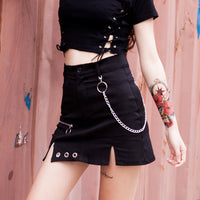 "VINTAGE PUNK" SKIRT WITH CHAIN K060701