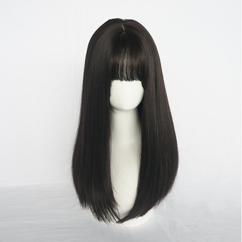 "BLACK LONG STRAIGHT" WIG K070504