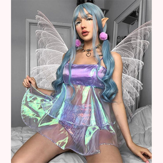 [@lena_kitsune ] "BLUE LONG CURLY" WIG D041616