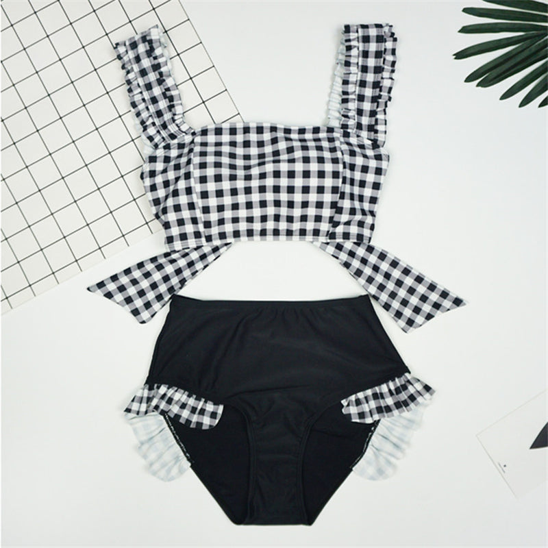 “PLAID & BOWKNOT” SWIMSUIT W052003