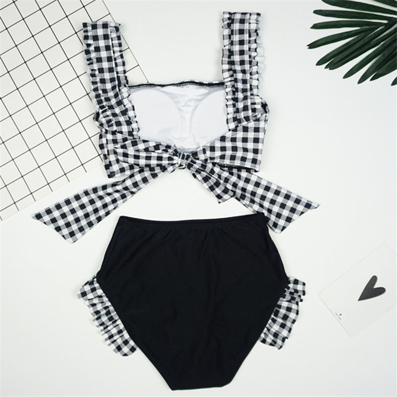 “PLAID & BOWKNOT” SWIMSUIT W052003