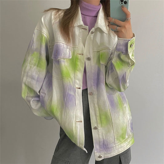 CHIC BRIGHT TIE-DYE LONG-SLEEVED JACKET UB2707