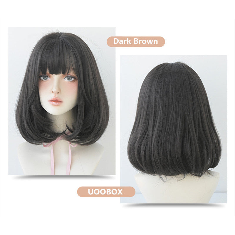 "FOUR COLORS NATURAL FLUFFY SHORT CURLY" WIG N041405