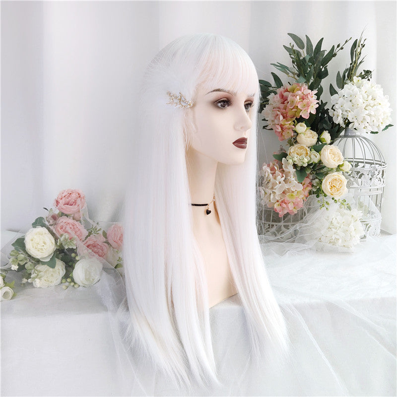 Virgo | White Matte Lolita Cute Wig UZ9134