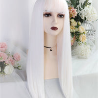 Virgo | White Matte Lolita Cute Wig UZ9134