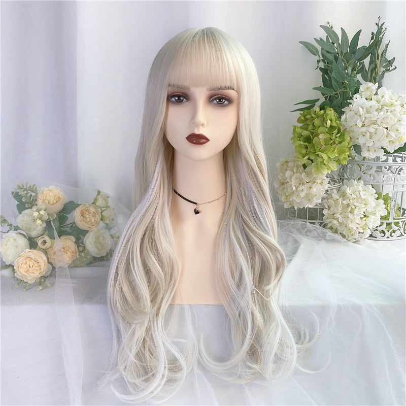 Blonde Wavy Hair With Doll Pigtails + White Bows's Code & Price - RblxTrade
