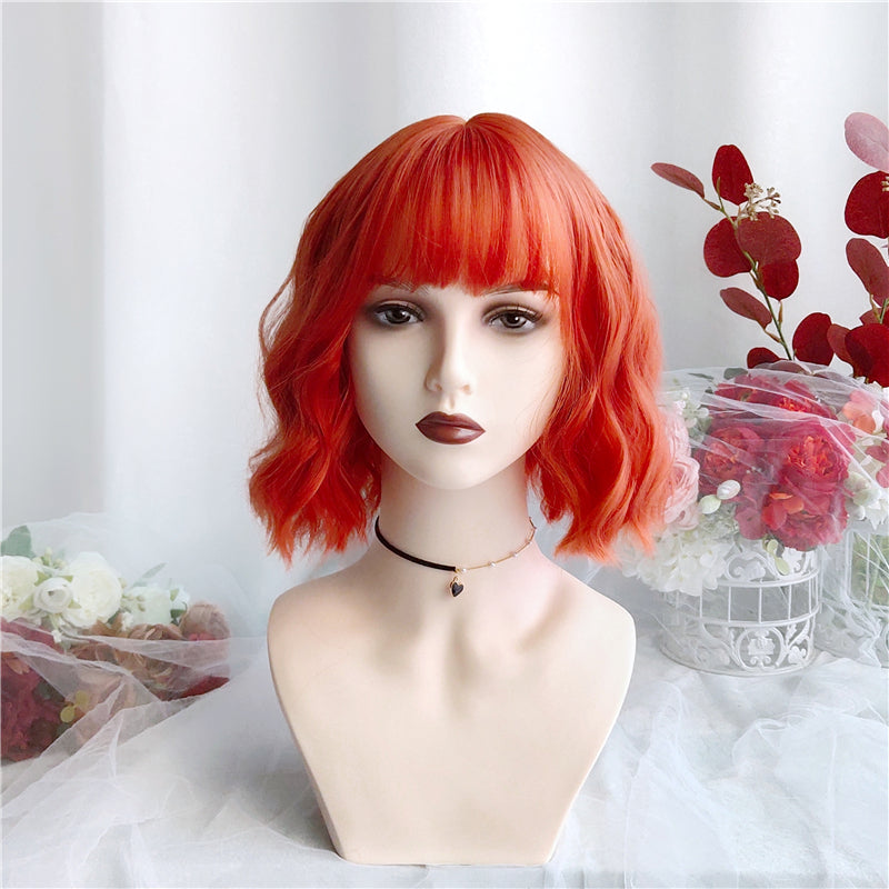 [@liloucianoofficial] Cancer | Orange Short Curly Wig UZ9124