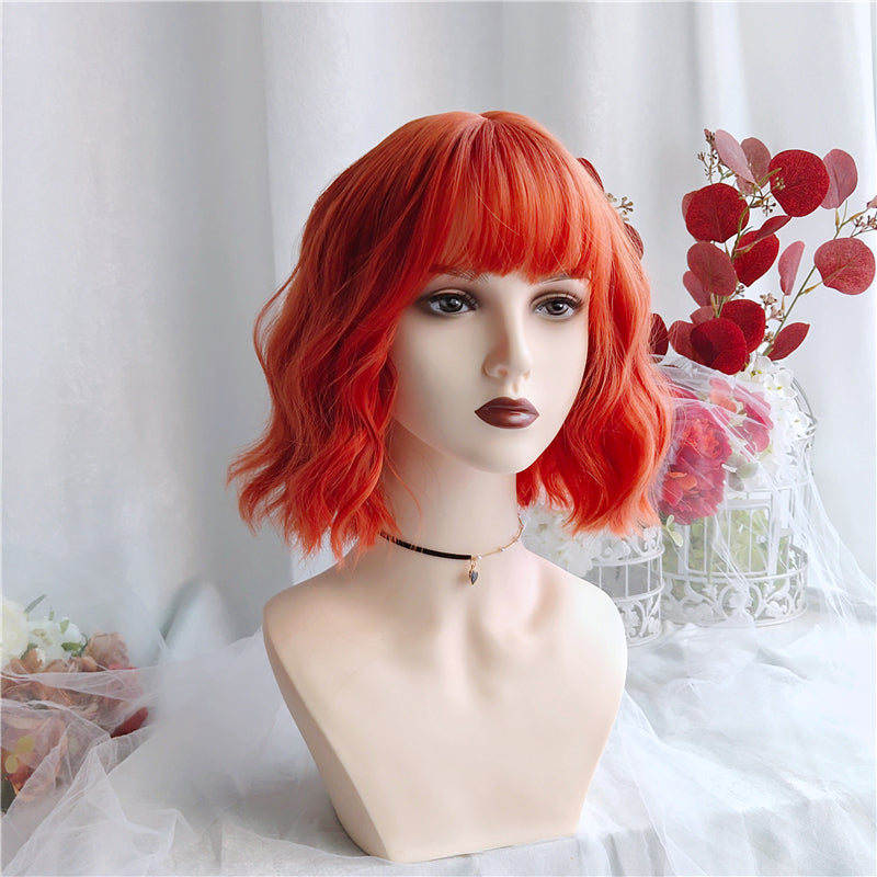[@liloucianoofficial] Cancer | Orange Short Curly Wig UZ9124