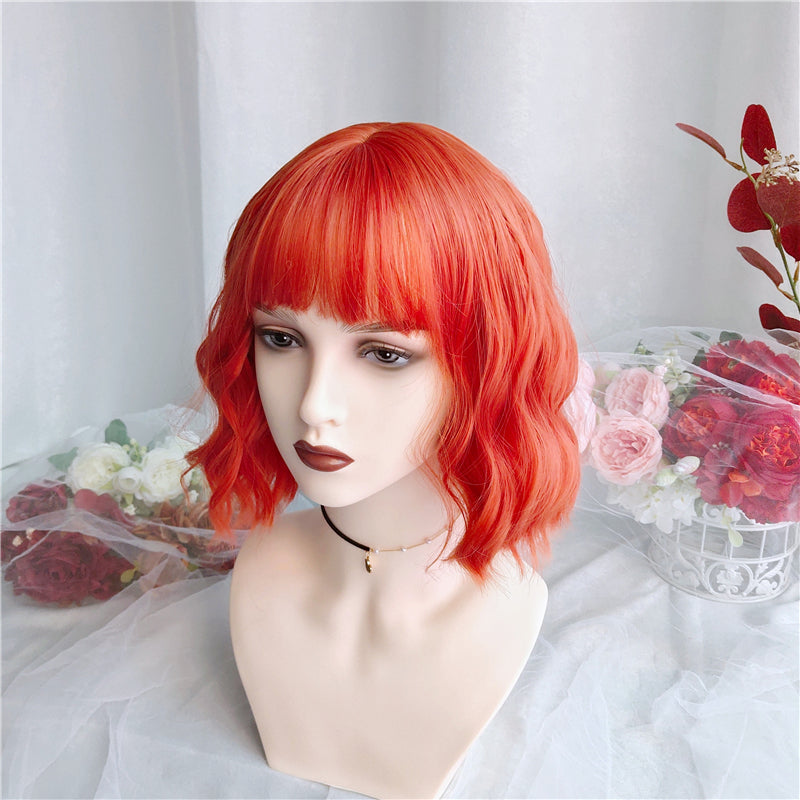 [@liloucianoofficial] Cancer | Orange Short Curly Wig UZ9124
