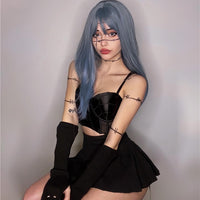Blue Color Gradient Lolita Cute Long Straight Wig UB6145