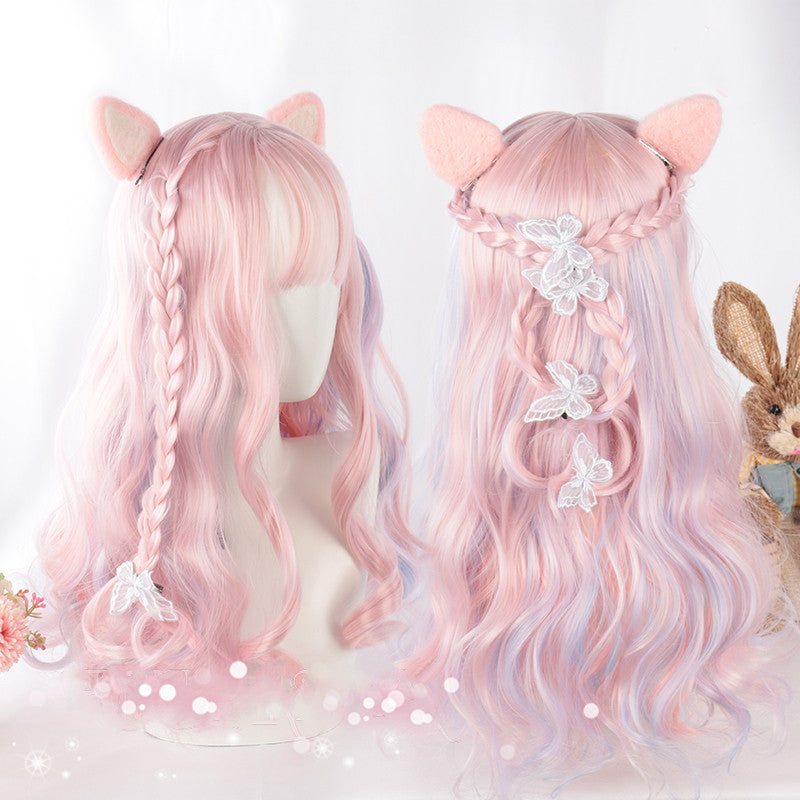 HARAJUKU LONG PINK CURLY WIG UB98098