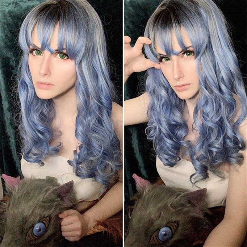 [@ashuri_senpapi] "LOLITA GRADIENT BLUE CURLY" WIG Y021633REVIEW