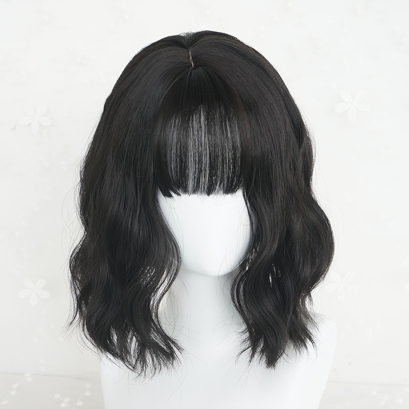 Black short curly wig  UB98114
