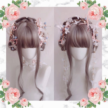 Lolita Butterfly Flower Pearl Headband Hairpin UB95325