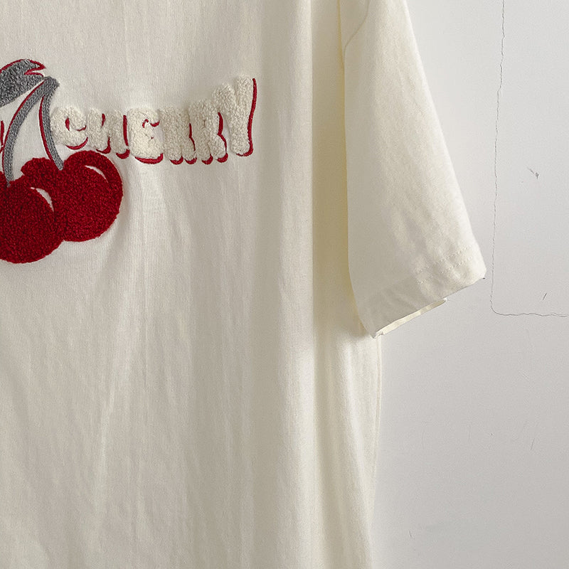 DESIGN LETTER FRUIT PATTERN T-SHIRT UB98021