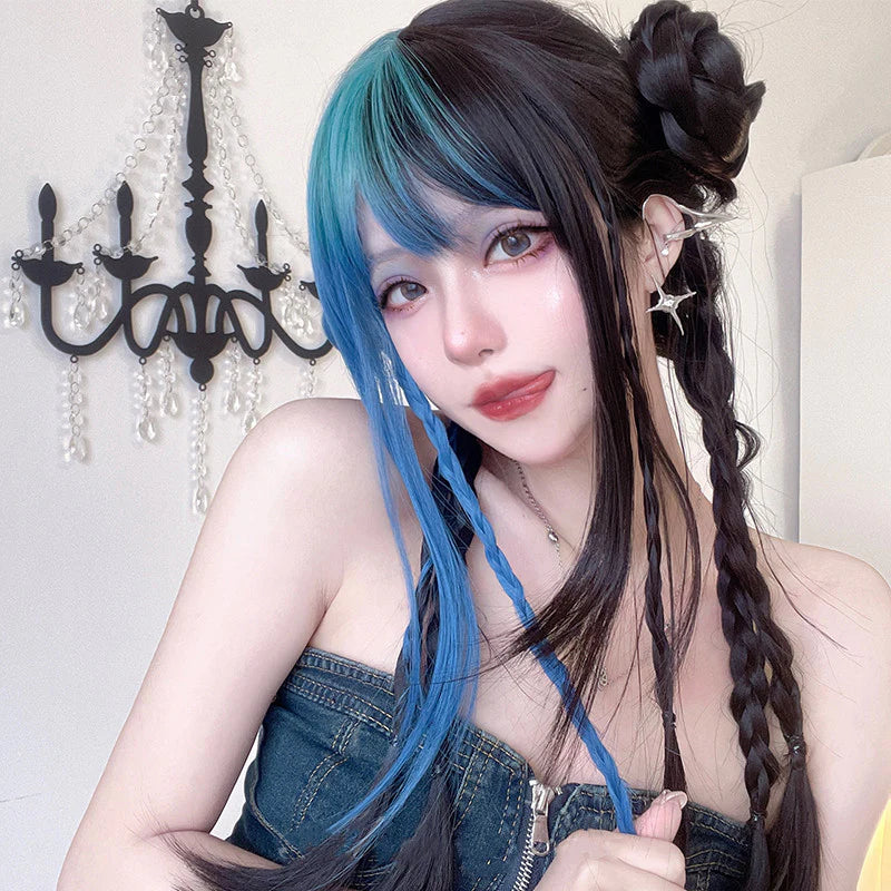 PUNK GRADIENT LONG STRAIGHT HAIR  UB98034