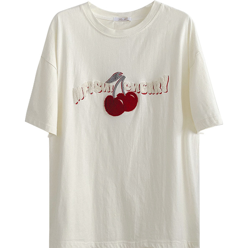 DESIGN LETTER FRUIT PATTERN T-SHIRT UB98021