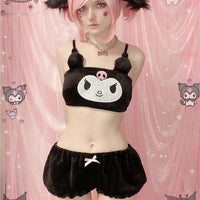 "PLUSH EARS  EMBROIDERY " LINGERIE BLOOMERS PAJAMAS SUIT N081101
