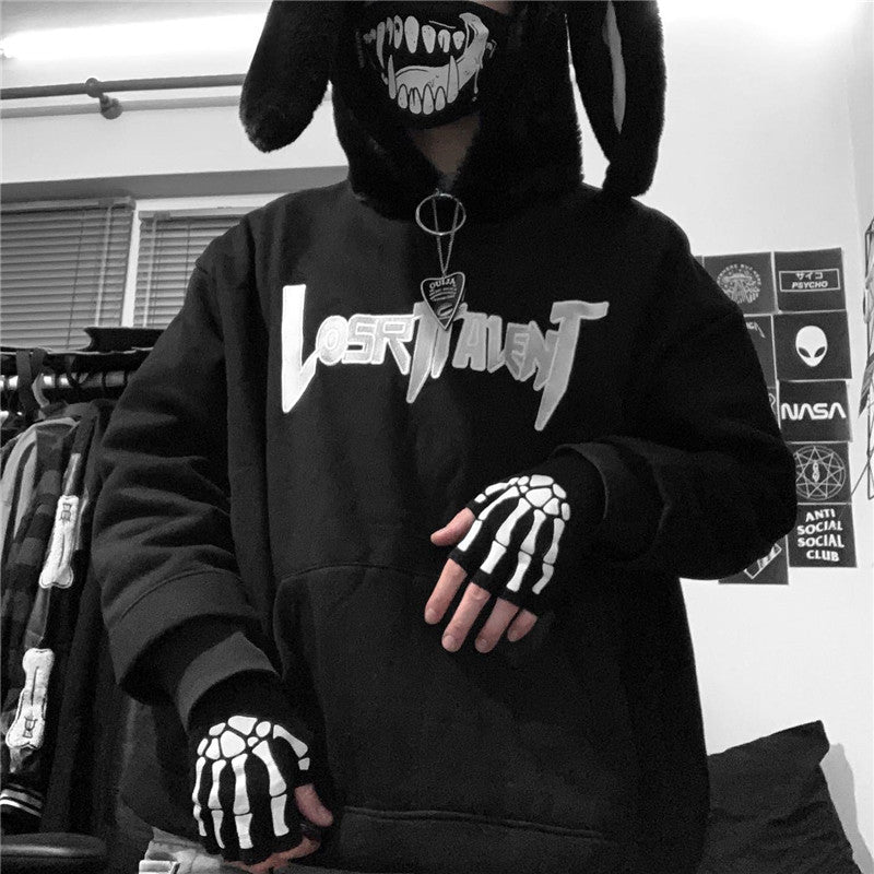 [@grunge_xx] DARK BUNNY EARS HOODIE UB2653