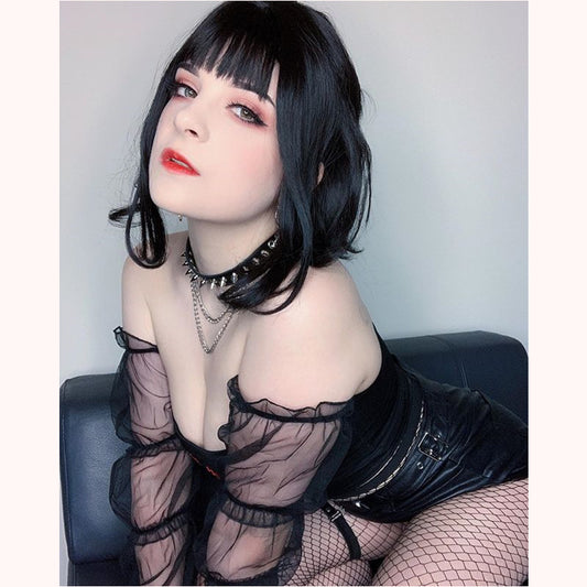 [@hiso.neko] "BLACK LOLITA SHORT CURLY" WIG D052206