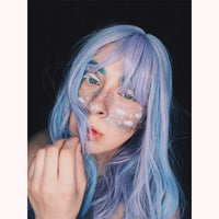 [ @iulianamihai ] "BLUE PURPLE UNICORN CURLY LONG" WIG Y040902