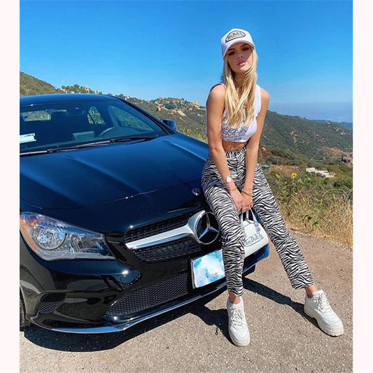 [@jessicabelkin] "ZEBRA PATTERN STRAIGHT CASUAL" TROUSERS Y040805