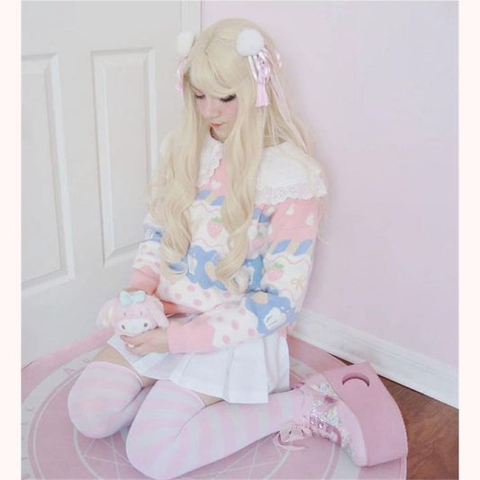 "LOLITA BROWN WHITE GRADIENT LONG / SHORT" WIG N121406