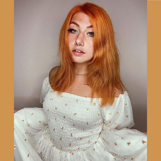 "DAISY EMBROIDERED PUFF SLEEVE MESH" DRESS N050601