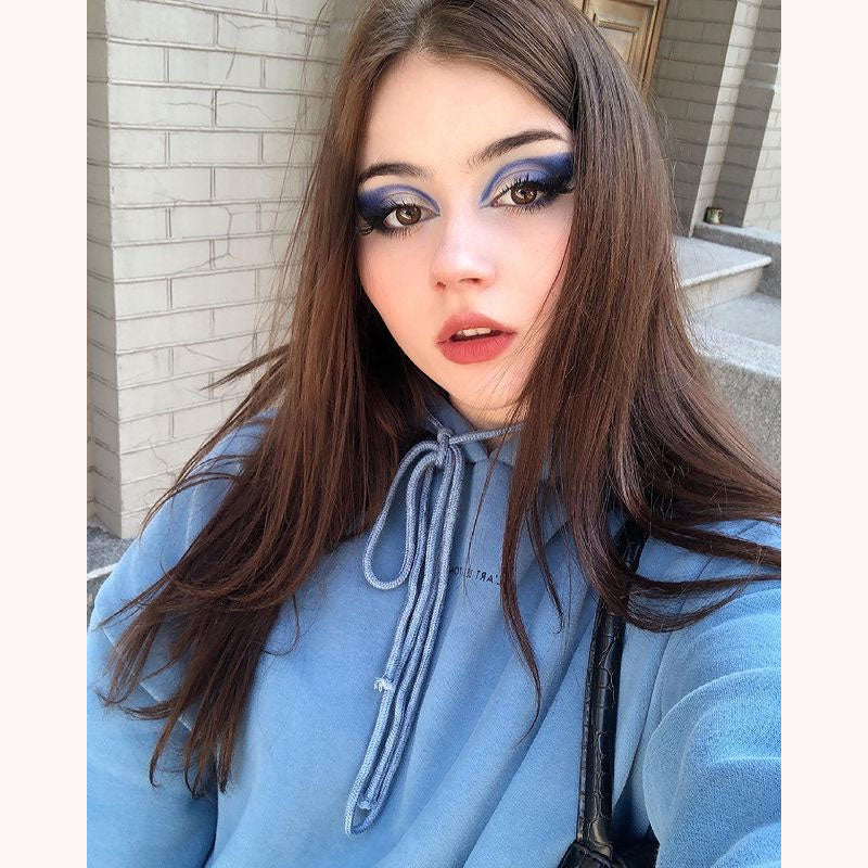 [@sonya_rudskaya ] "PINK/BLUE LETTER PRINT" HOODIE N111610