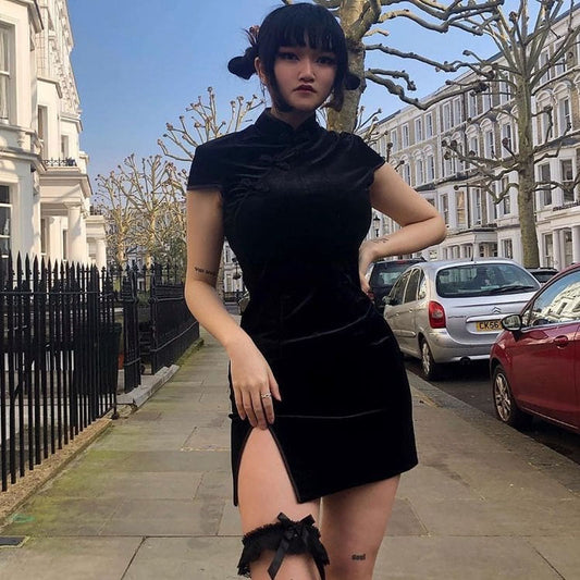 "DARK RETRO CHEONGSAM" DRESS Y030301