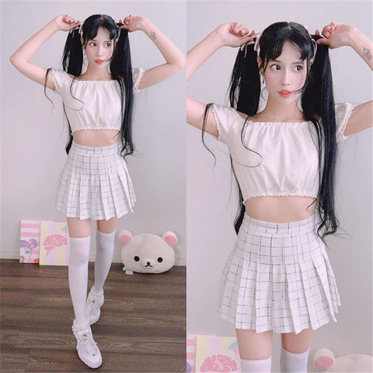 [@himecoser]"WOOLEN PLAID" SKIRT K052803