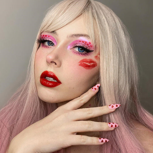 [@julianna.mur] Gradient Pink Long Straight Hair Wig H082012