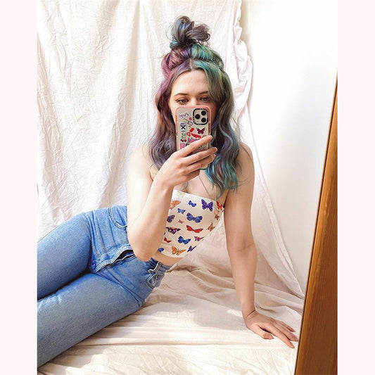 [ @kaylahadlington ] "COLORFUL BUTTERFLY" TOP K052305