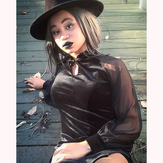 “RED/BLACK CHEONGSAM” DRESS W110802