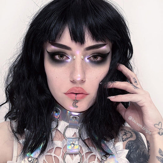 [@lou.von.bright] "BLACK MEDIUM LONG CURLY" WIG K102002