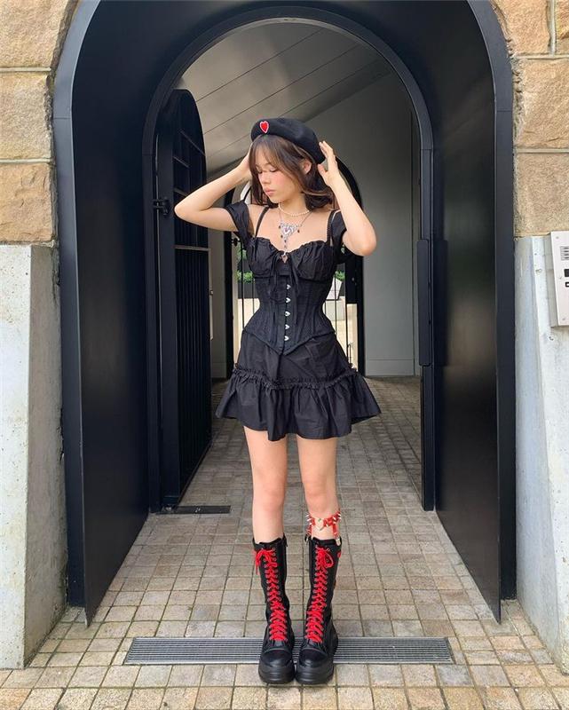 [@maggielivings ] "LOVE HEART BLACK" BERET K110708
