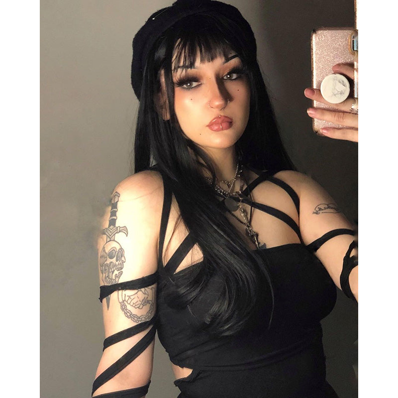 “BLACK LONG STRAIGHT” WIG D052109