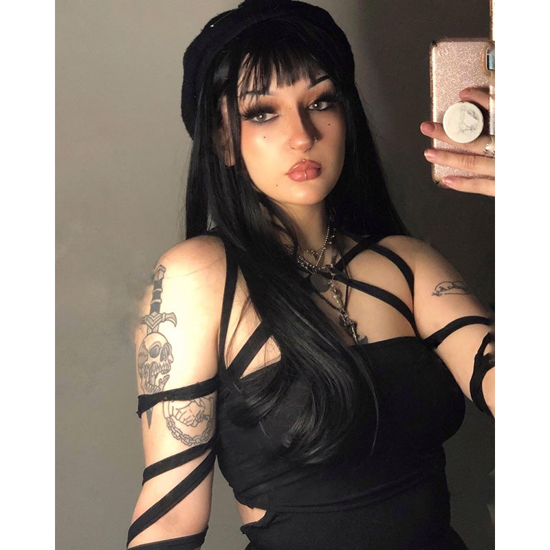 [@montanasroses] “BLACK LONG STRAIGHT” WIG D052109