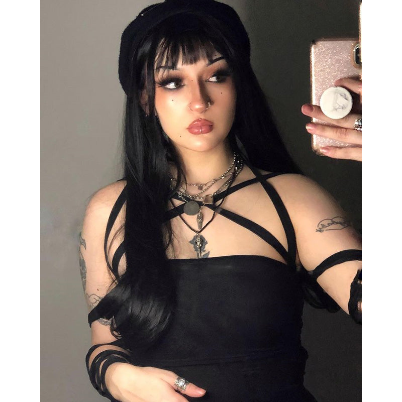 “BLACK LONG STRAIGHT” WIG D052109