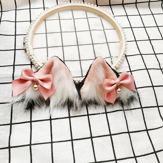 Lolita Black Pink Cat Ear Hairpin UB95844