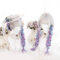 Lolita Gray white Blue Purple Gradient Wig UB2410