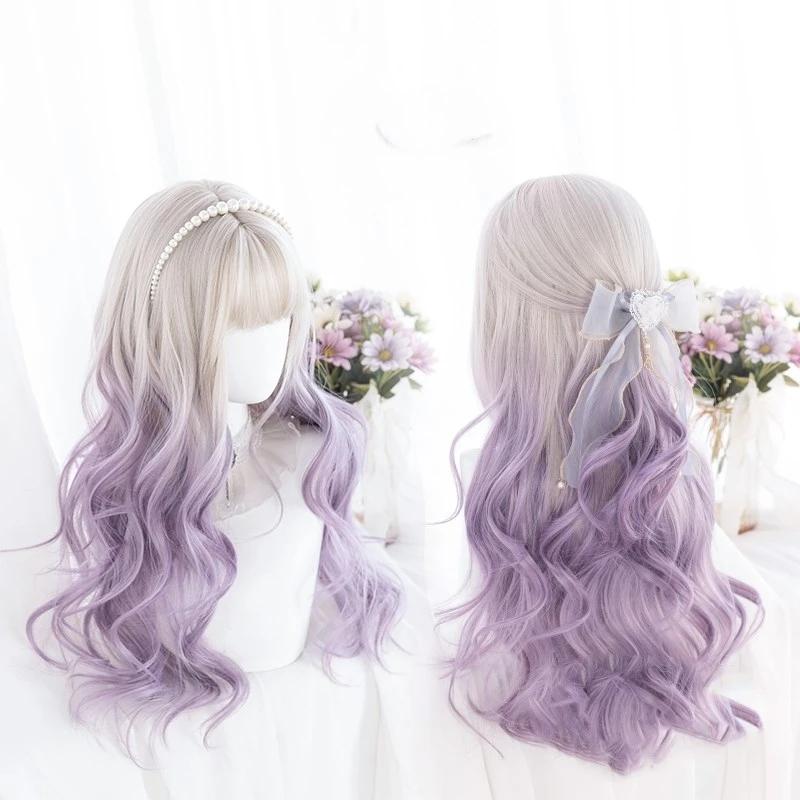 Lolita Purple Gradient Curly  Wig UB2409