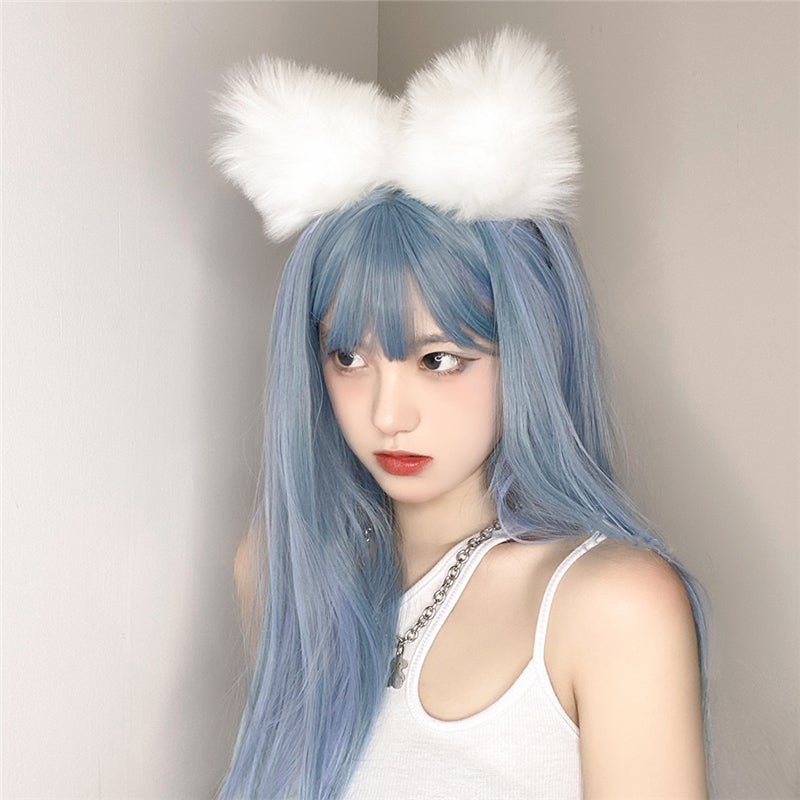 Blue Color Gradient Lolita Cute Long Straight Wig UB6145