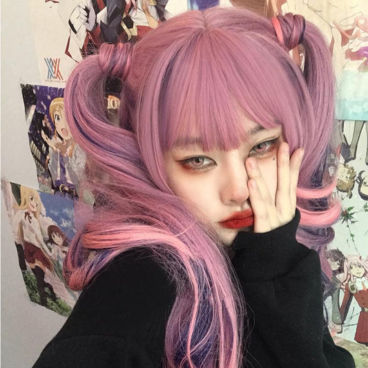 "LOLITA PINK PURPLE LONG CURLY" WIG UB2414