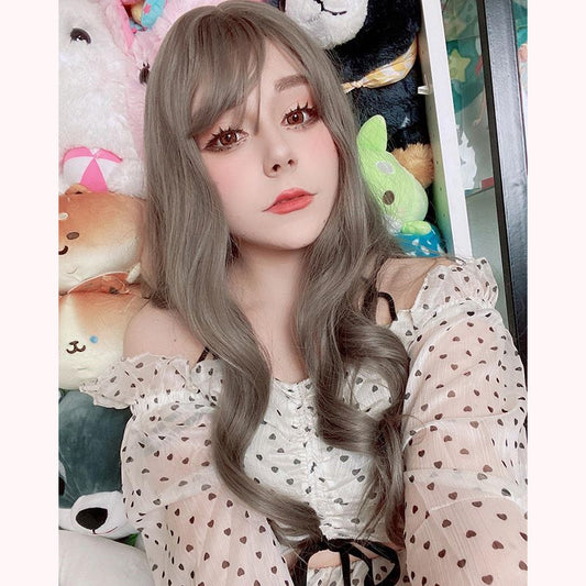 [ @pockythief ] "GREY CUTE BIG WAVY LONG CURLY" WIG D050404