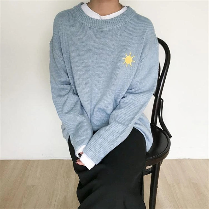 "EMBROIDERED WEATHER KNIT" SWEATER K110803