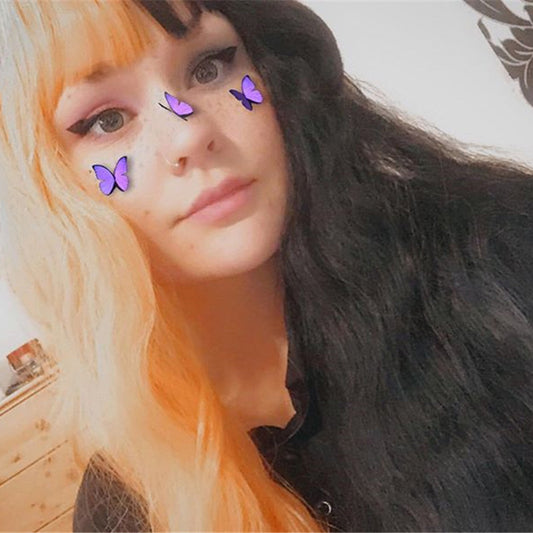 [ @shxrt.n.sweet ] "HALF BLACK HALF ORANGE" WIG D041523